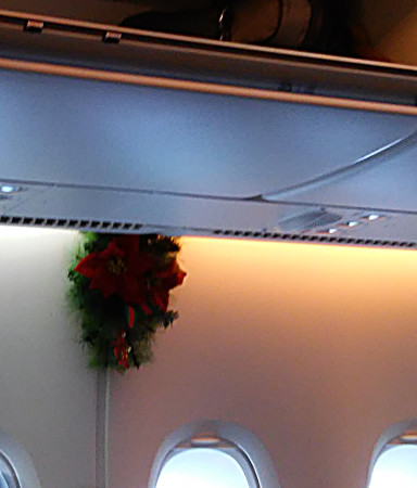 Weihnachtsstimmung im Flieger