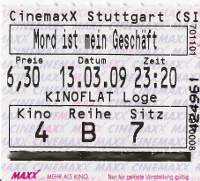 Eintrittskarte Mord ist mein Geschäft Liebling