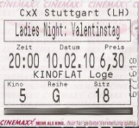 Valentinstag Eintrittskarte