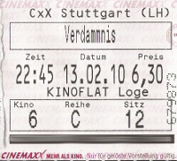 Verdammnis Eintrittskarte