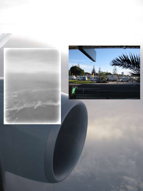 Bilder vom Flug und ein Blick aus dem Flughafen