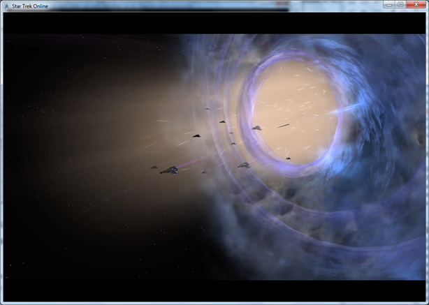 Image of ships existing Bajoran wormhole